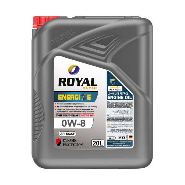 Royal Super Lubricants Engine Oil 0W-8 API SN/CF for Petrol Vehicle 20 Liter