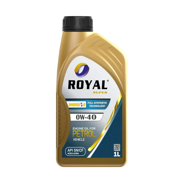 Royal Super Lubricants Engine Oil 0W-40 API SN/CF for Petrol Vehicle 1 Liter