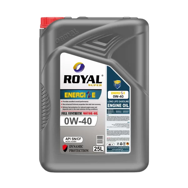 Royal Super Lubricants Engine Oil 0W-40 API SN/CF for Petrol Vehicle 25 Liter