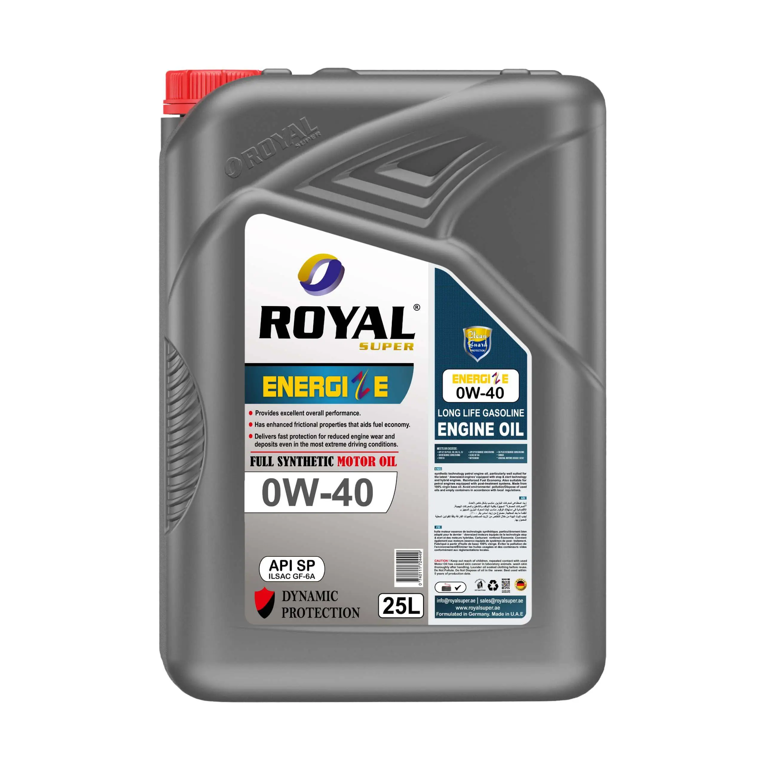 Royal Super Gasoline Engine Oil 0W-40 API SP 25 Liter