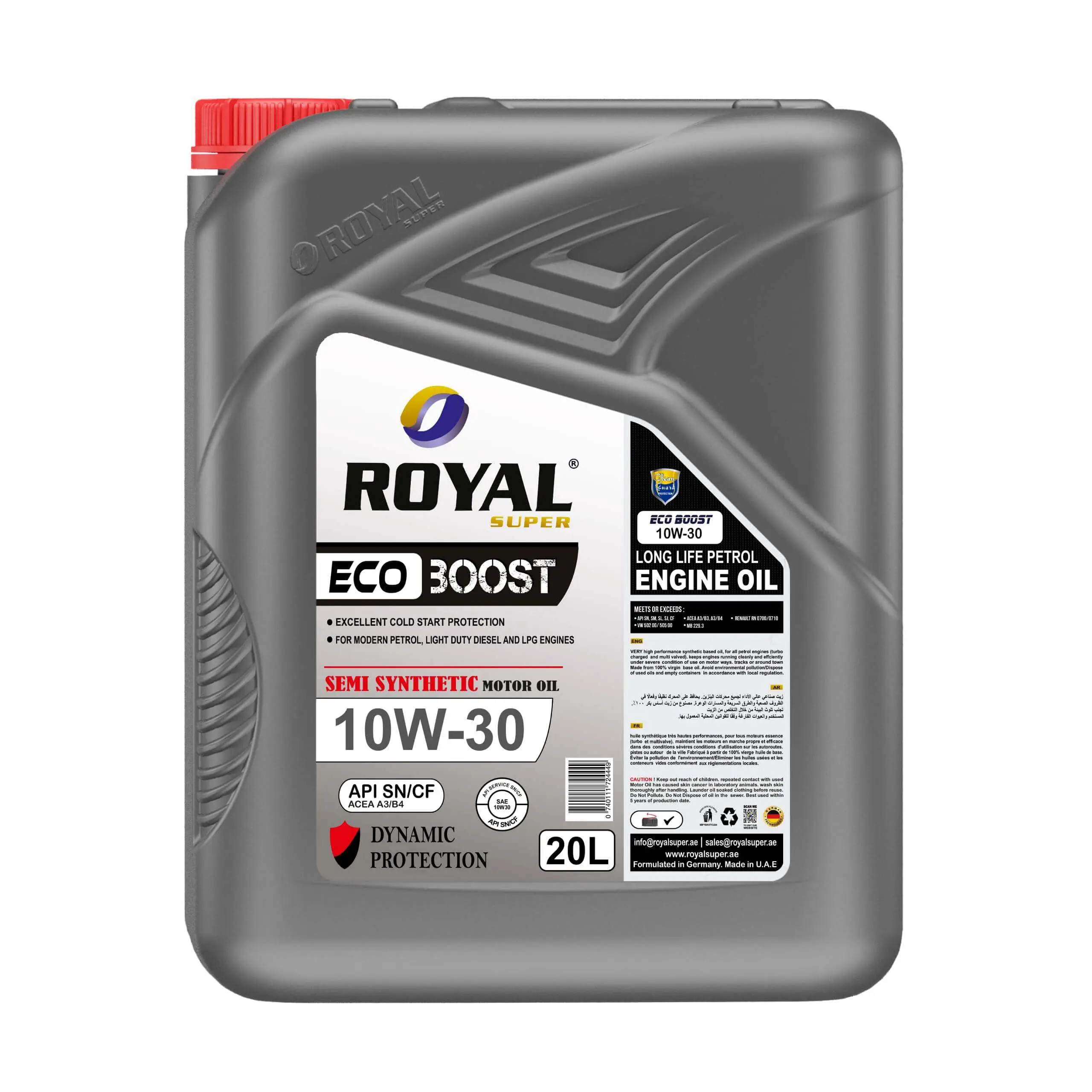 Royal Super Lubricants Engine Oil 10W-30 API SN/CF for Petrol Vehicle 20 Liter