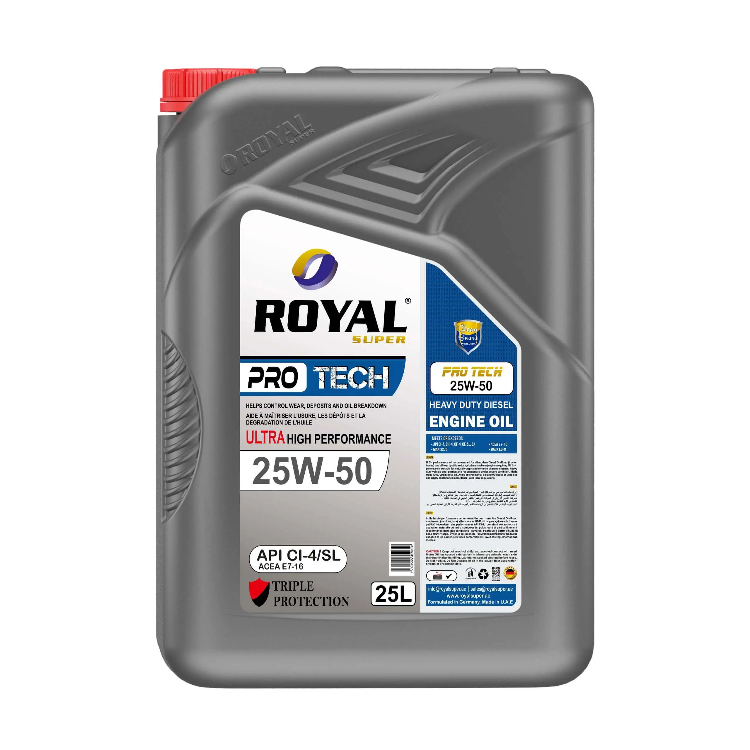 Royal Super Lubricants engine oil 25W-50 API CI-4/SL for Diesel Vehicle 25 Liter