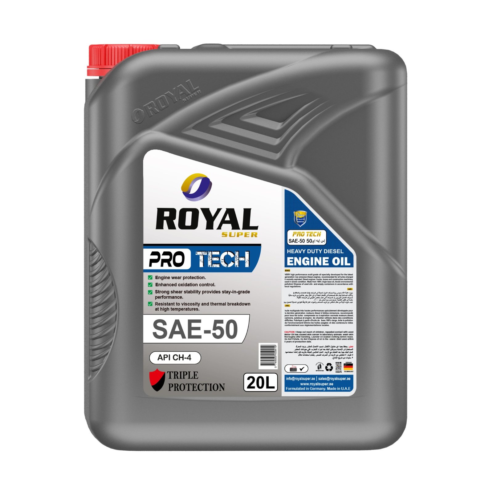 Royal Super Lubricants engine oil SAE 50 API CH-4/SJ for Diesel Vehicle 20 Liter